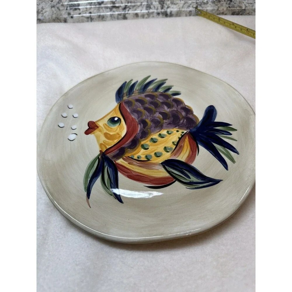 Tabletops Gallery Under The Sea Plate Hand Crafted Painted Fish 9”